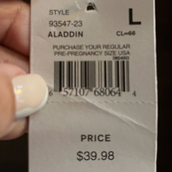 NWT Motherhood Maternity Aladdin Dress 100% Cotton Short Sleeve Lightweight SZ L - Picture 5 of 6